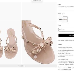 Valentino Poudre Rockstud Bow PVC Flip Sandals